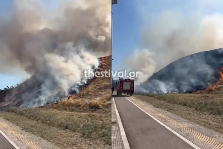 Φωτιά στη Θέρμη Θεσσαλονίκης: Μεγάλη κινητοποίηση της Πυροσβεστικής